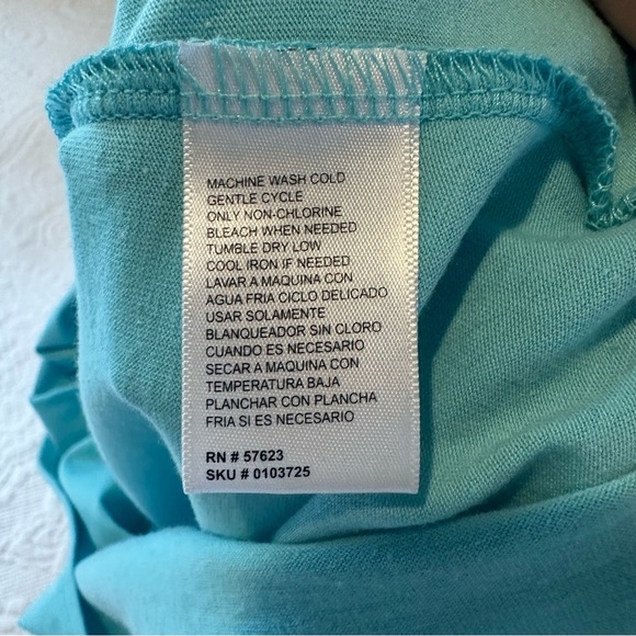 Mix & Co Y2K Lace Trim Cami. Size: Large. Color: Light blue. - Picture 5 of 5